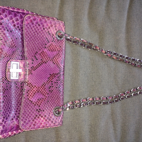 Enrico Pucci Purple Python Dahlia Bag - Picture 2 of 11